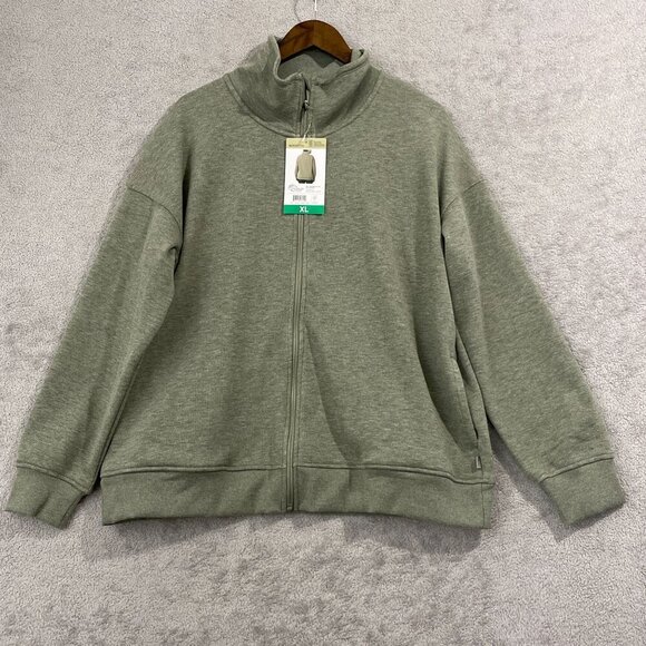 NEW Mondetta Women's XL Heather Green Full-Zip Jacket Fleece-Lined - Picture 1 of 8